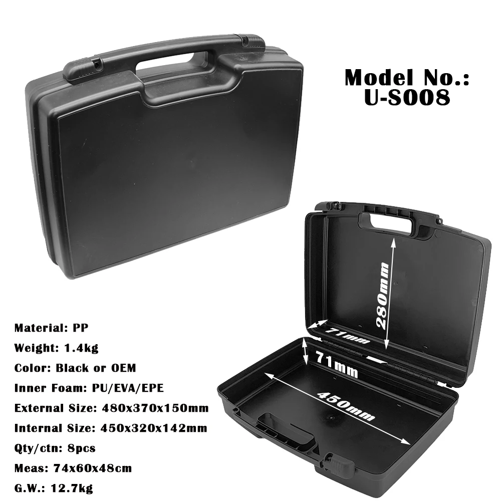 Легкое оборудование, ручные инструменты, защитный футляр для хранения с индивидуальным подрезом, жесткая пластиковая коробка для переноски из пенопласта