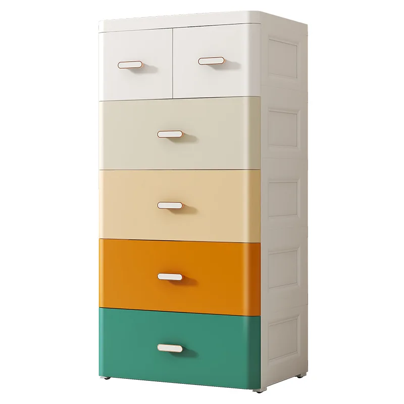 Living Room Furniture Colorful Plastic Chest of Drawer Multi-function Storage Cabinet