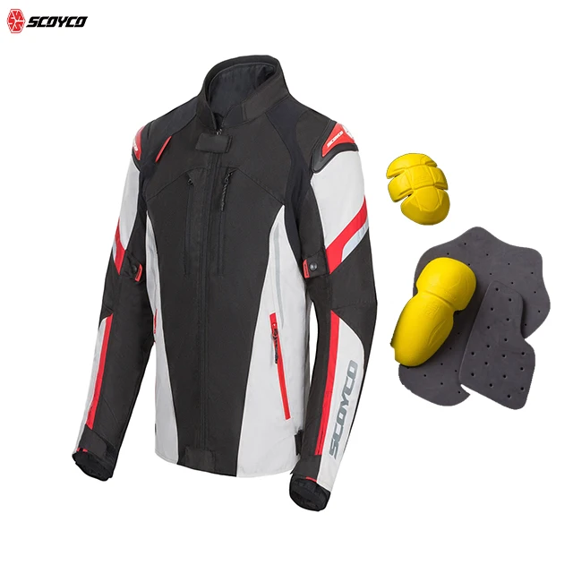 SCOYCO LATEST DESIGNED MOTORCYCLE RACING JACKETS WITH WATERPROOF & BREATHABLE REISSA MEMBRANE AND CE APPROVED PROTECTIONS
