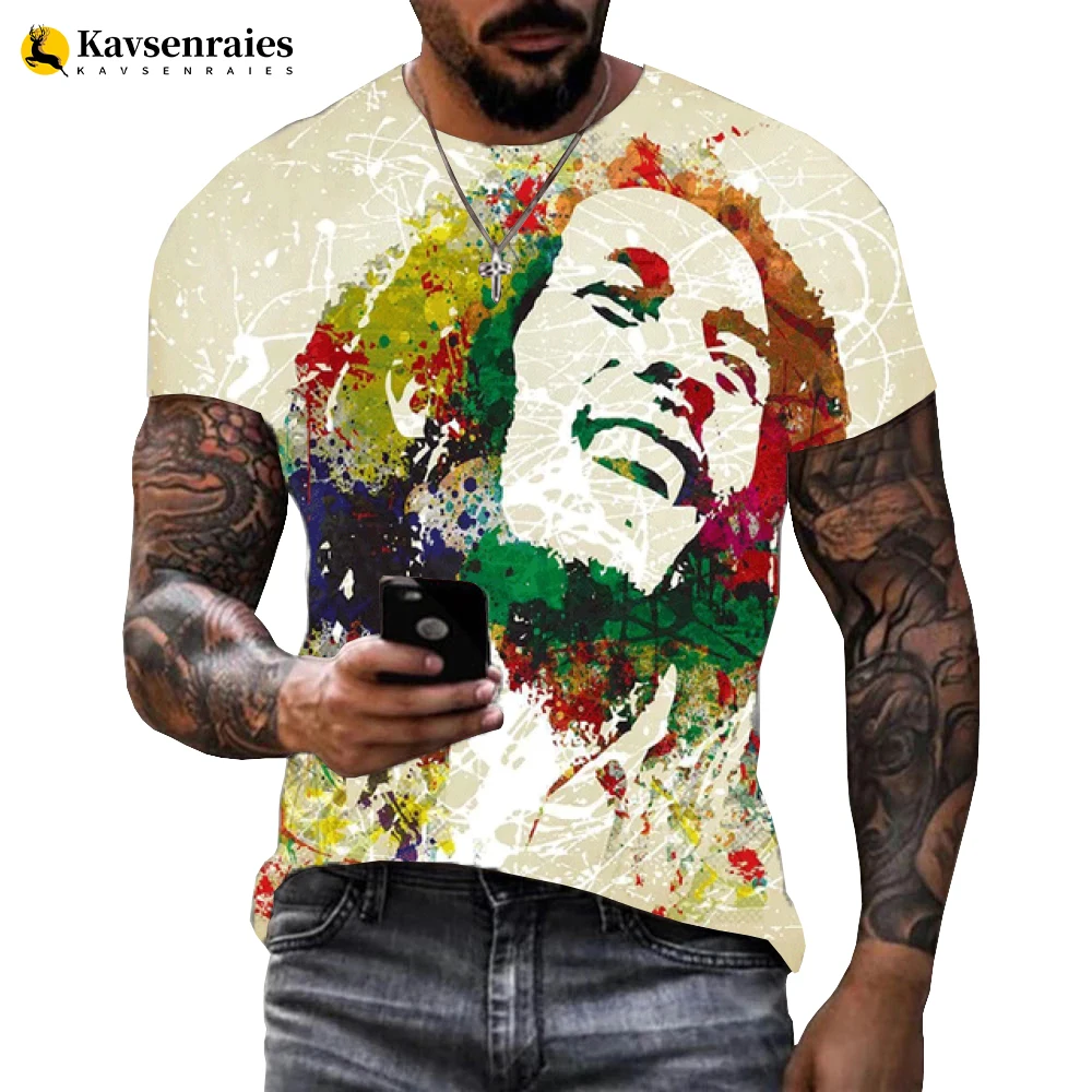 T Shirt Reggae Rapper 3D Print T-Shirt Men Women Summer Fashion Casual Tshirt  Hop Streetwear Oversized Tops Tees