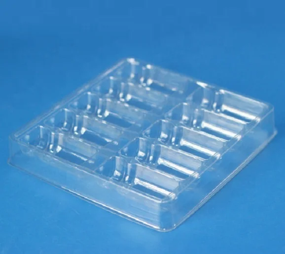
Eco-friendly Transparent Plastic Ampoule Tray Disposable Medical Steroid 10ml Vial Box Blister Vial Pack 