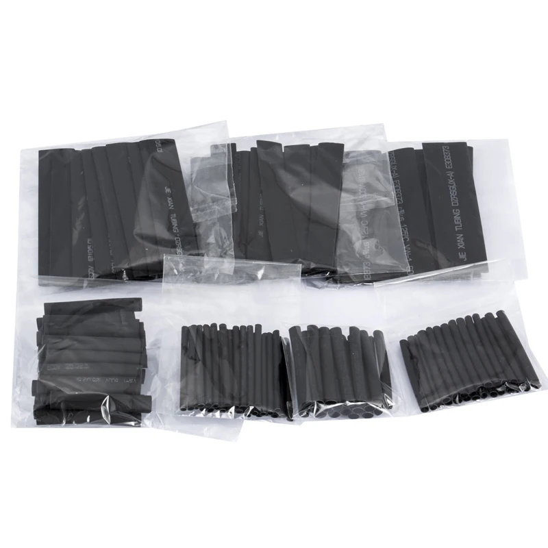 127 Pcs Heat Shrink Sleeving Tube Tube Assortment Kit Electrical Connection Electrical Wire Wrap Cable Waterproof Shrinkage 2:1