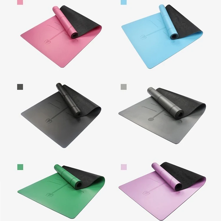 Natural tree rubber body line position PU leather fitness yoga mat Oversized exercise rubber yoga mat