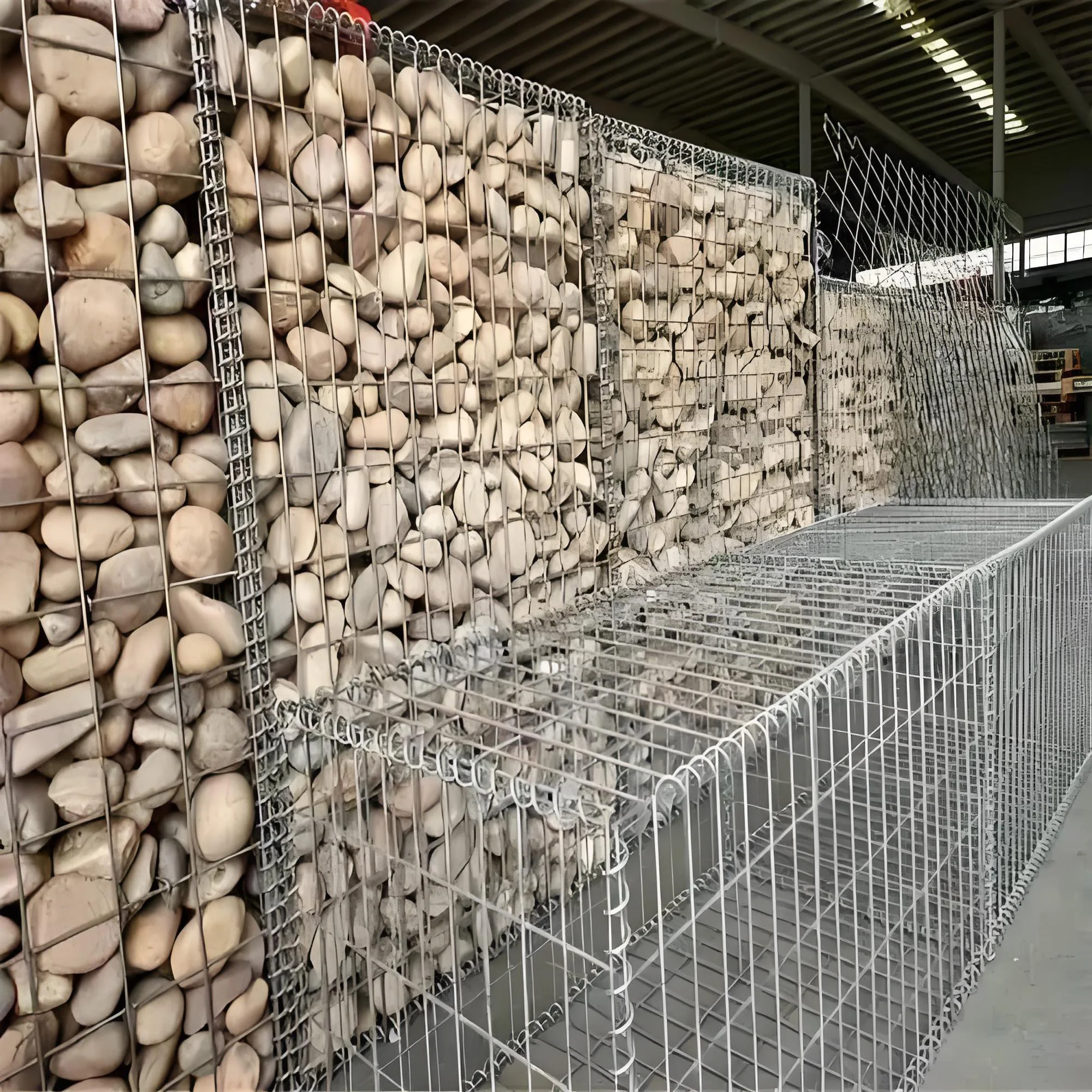 Hot Dipped Galvanized Gabion Basket Galfan Coated Welded Gabion Box For Retaining Wall