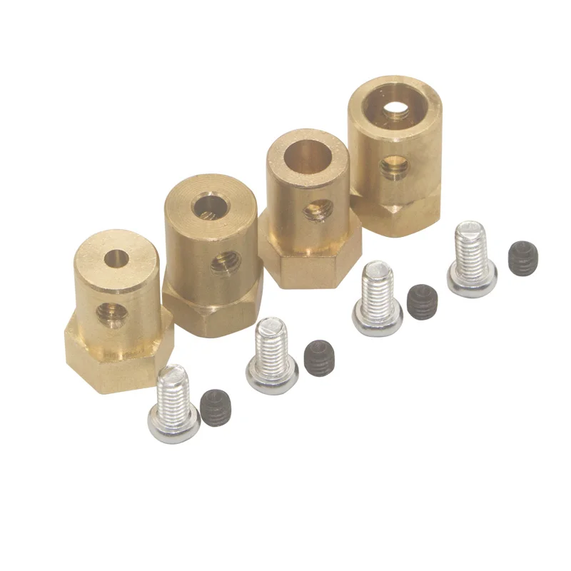 DIY Parts Hexagonal Coupling 3mm 4mm 6mm 8mm Inner Bore Gear Motor Shaft Coupling with Screw Metal for Motor