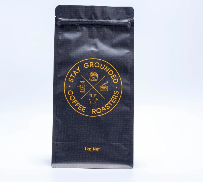 Custom Printed Flat Bottom Resealable Ziplock Top Coffee Bags With Valve Wholesale Packaging Bag