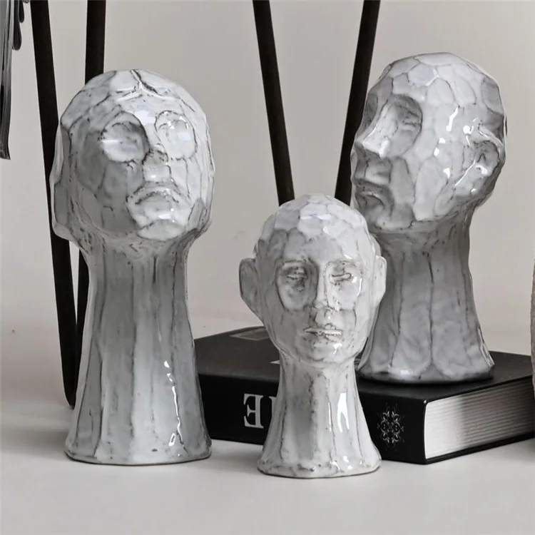 Abstract halloween gift office decoration white ceramic art sculpture home decor crafts home interior decor