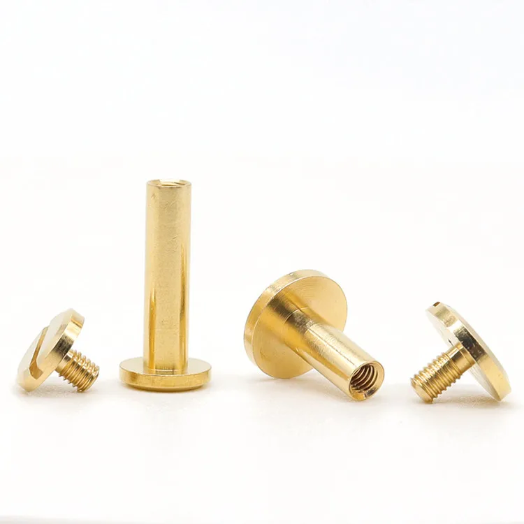 Custom Binding Post Screw Rivet Slotted Brass Chicago Screw for Leather