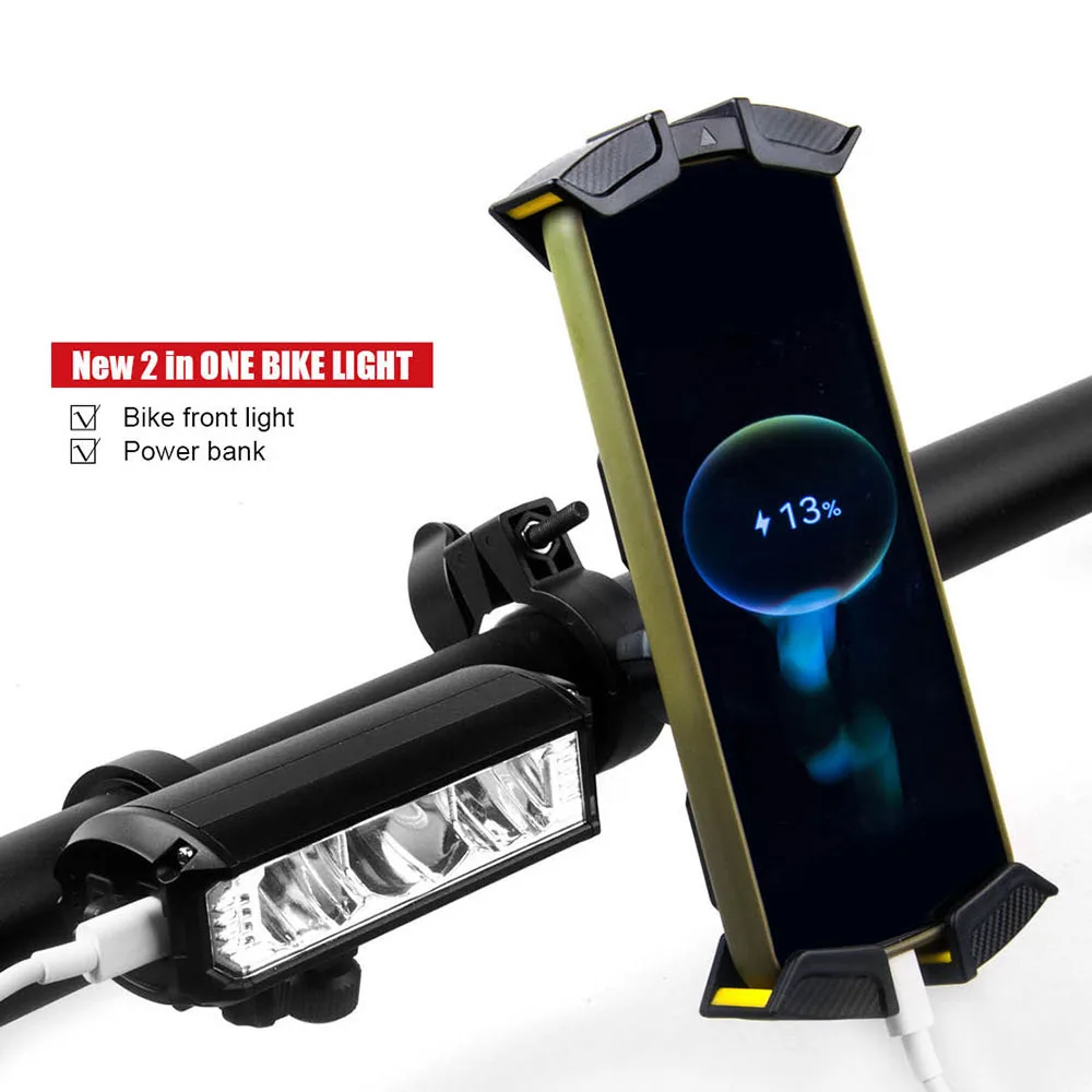 OEM Aluminum Power Bank Usb Rechargeable led front head light headlight for bicycle bike