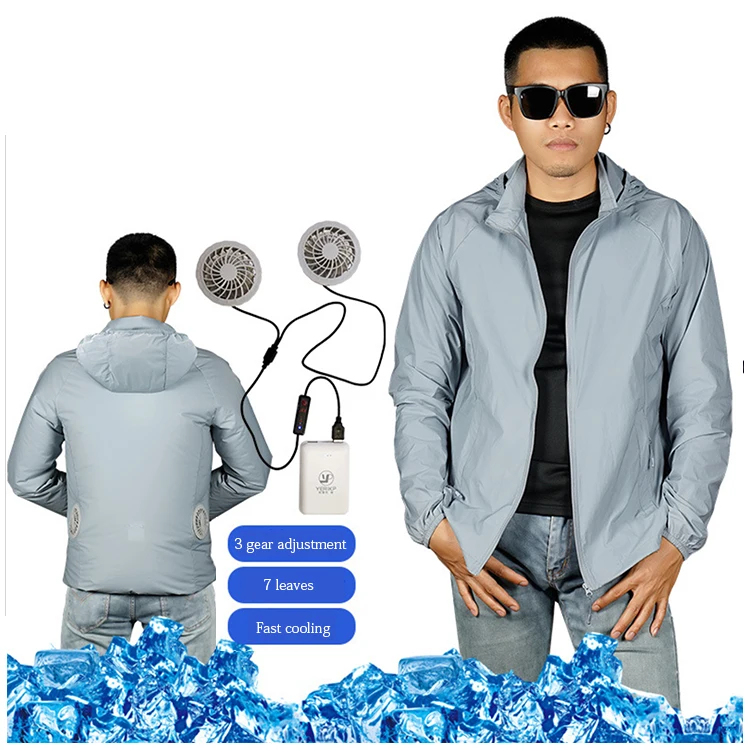 S-4XL Air Conditioning clothing Wind Jacket Fan Suit Workwear Cooling jacket with fan