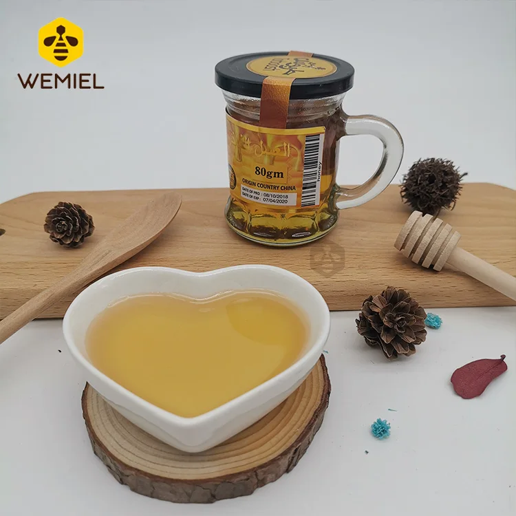 Golden Amber Color 80g Mini Cup Pure Natural Wildflower Honey