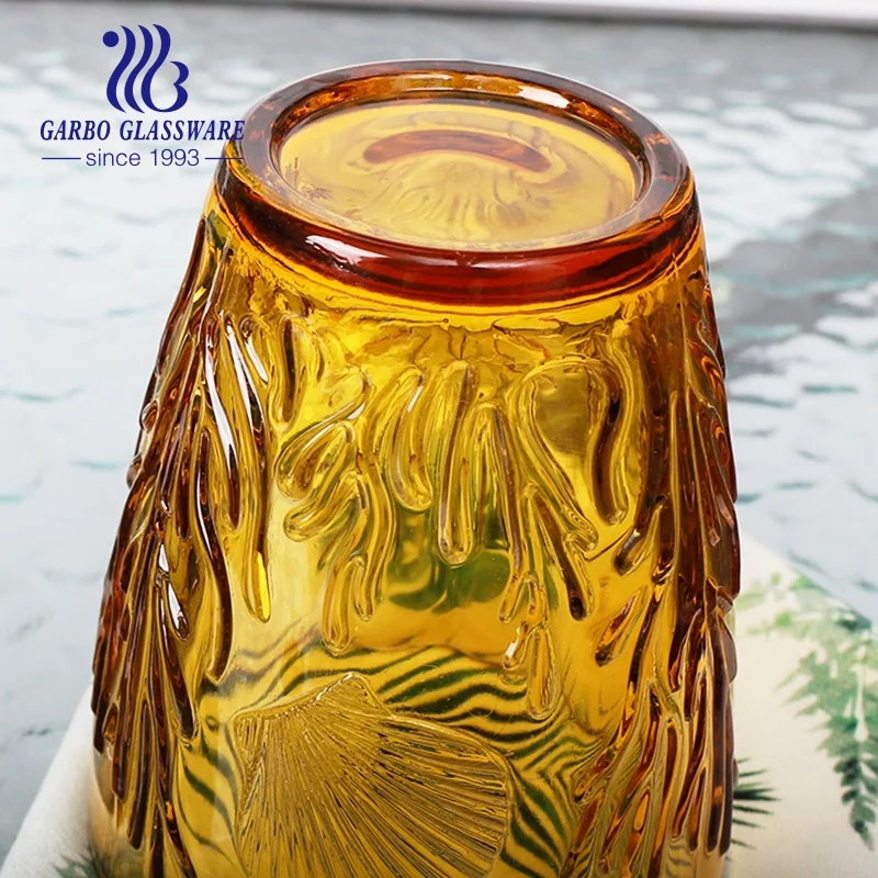 Garbo New Design Hot Selling Products Deep Solid Blue Color Glassware Solid Colored Egg Shape Water Drinking Glass Cup