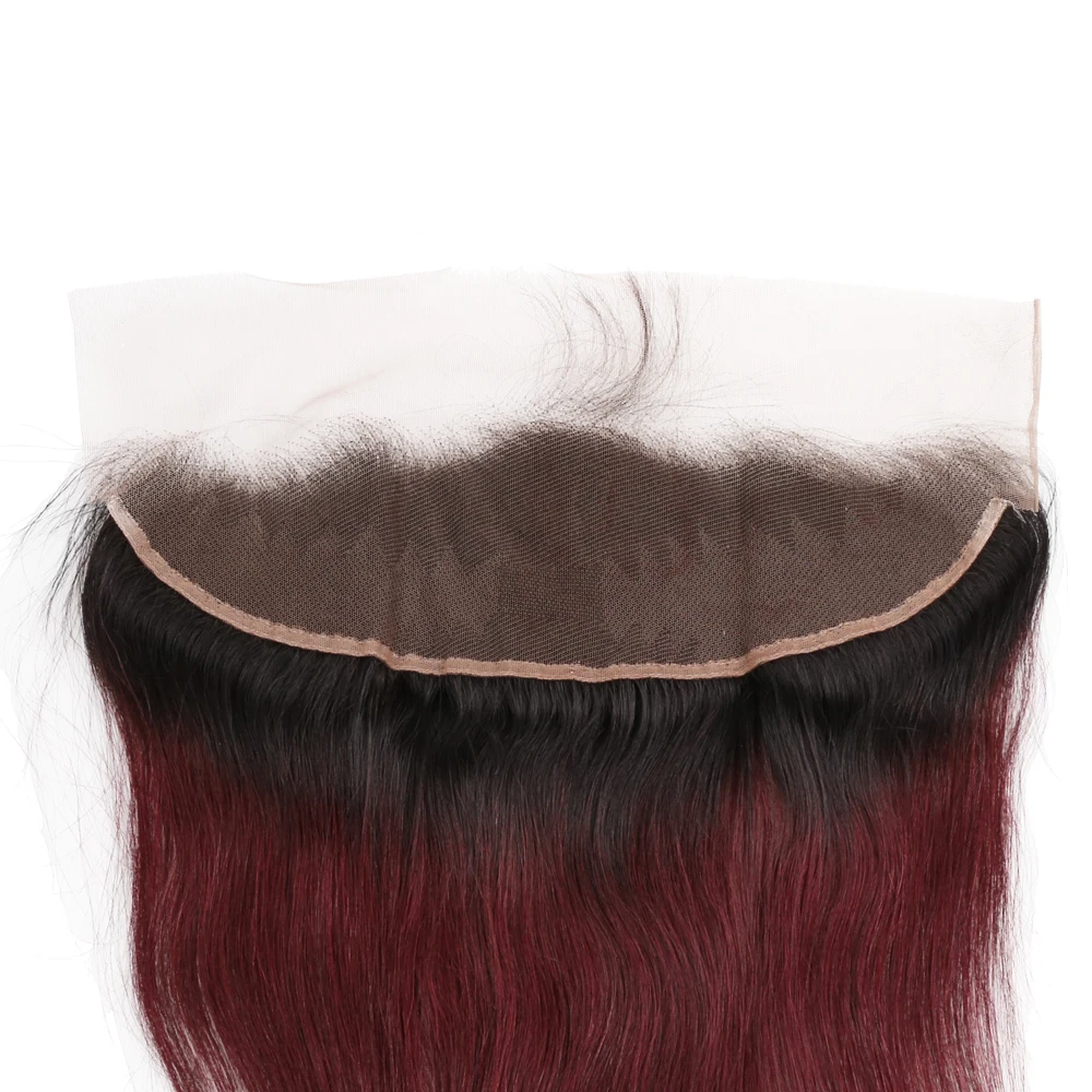 
Top Grade Real Virgin Indian Human Hair 1b/99j High End Ear To Ear Straight 13x4 Lace Frontal 