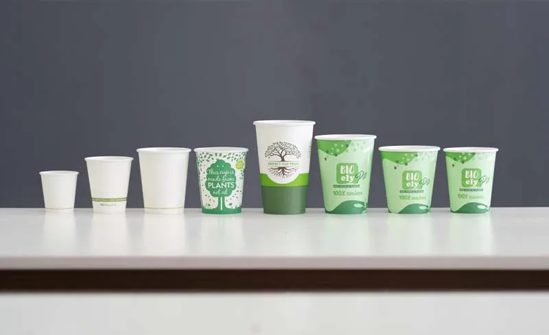 Compostable биоразлагаемый двойной бамбуковый с покрытием/белый PLA бумажный