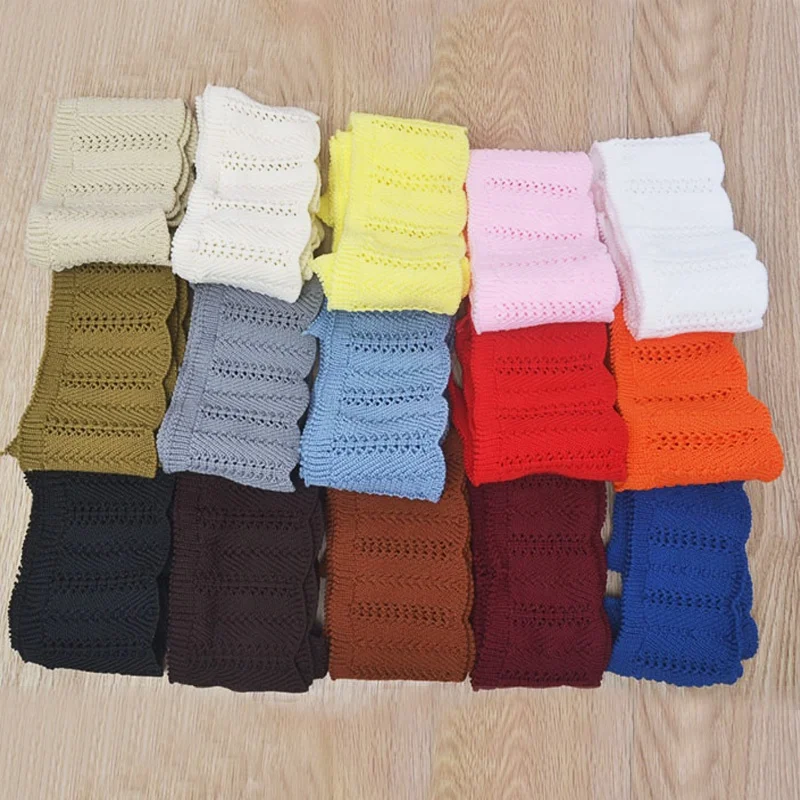 
New jacquard hollow ribbed cuff collar sweater knit thread female clothing DIY accessories 