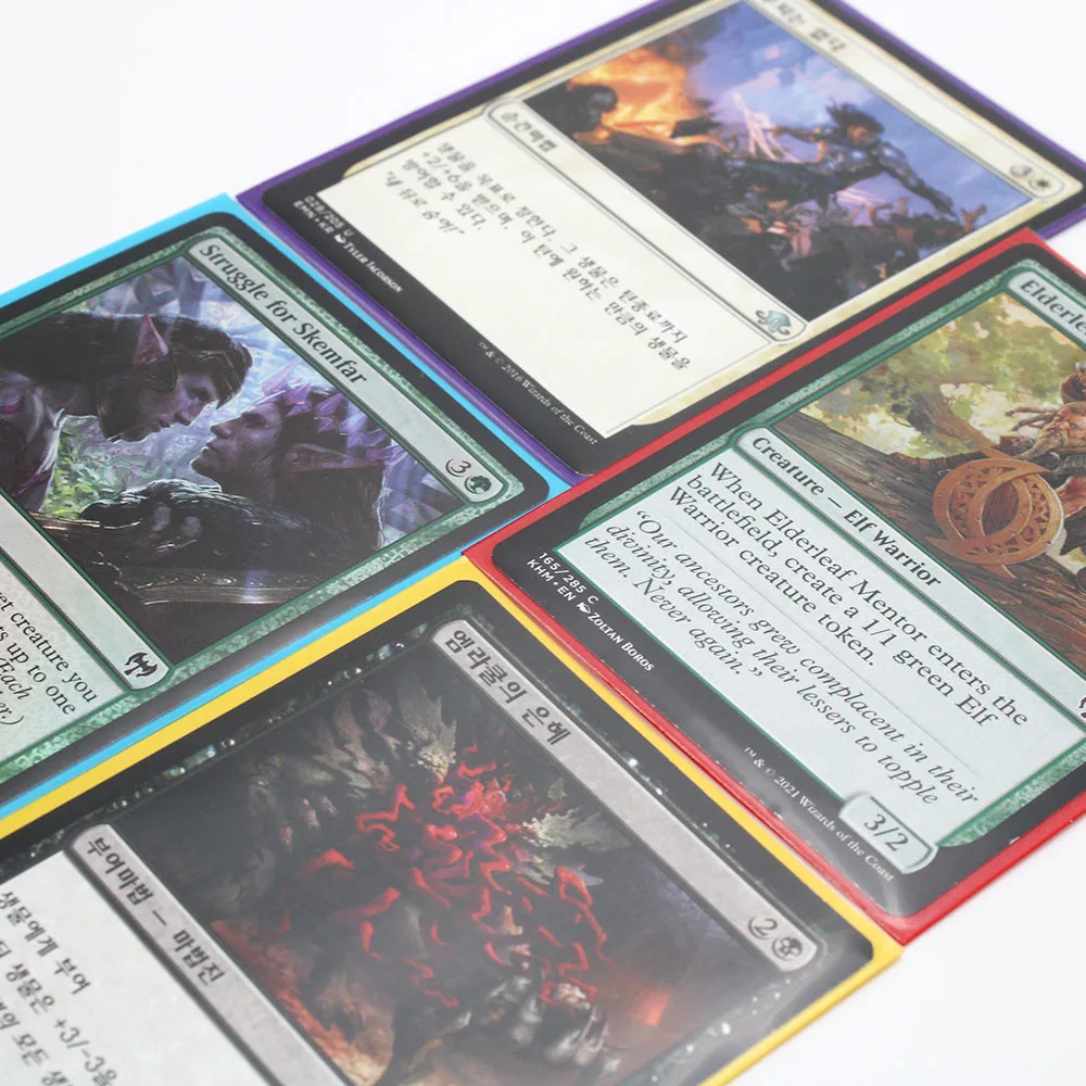 66*91mm Matte color TCG MTG YGO Game Card holographic sleeve acid free retailed holographic card sleeve