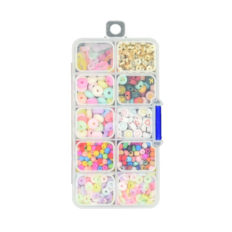 Beat Sales Handmade Accessories Wholesale CCB Plastic Alphabet Glass Seed Abacus Spacer Gold Beads DIY Kit