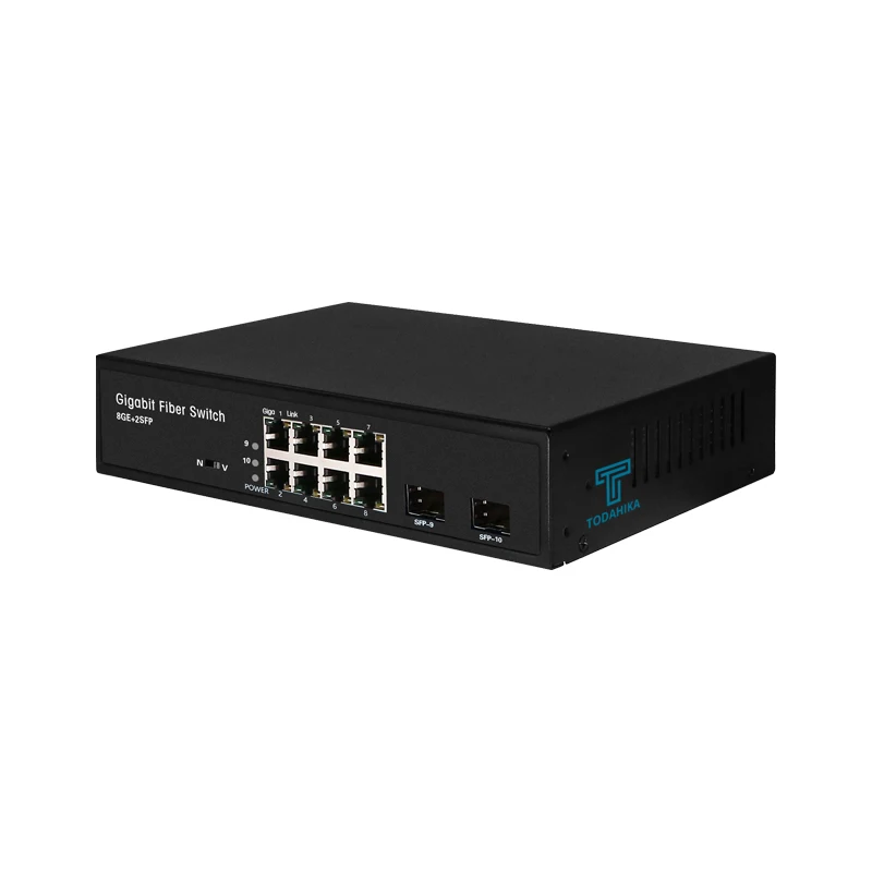 High quality network chip VLAN setting 8*1000Base-T Port 2*1000M SFP Unmanaged Ethernet Switch