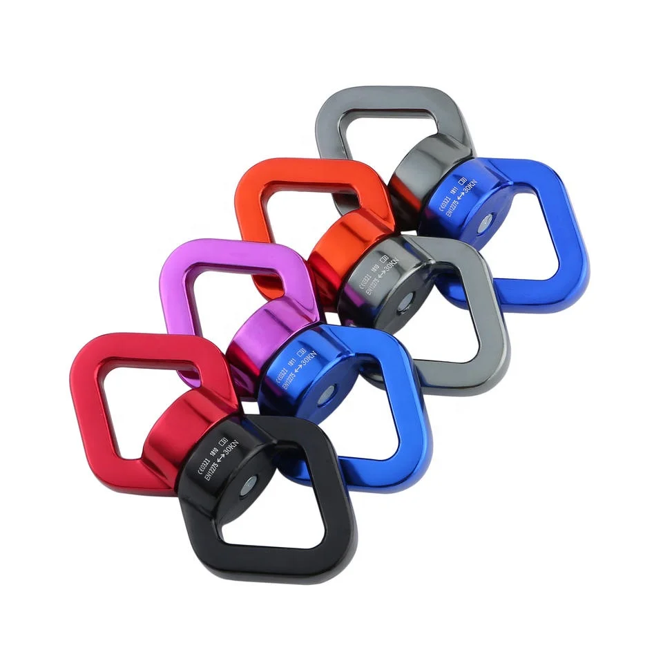 Factory Manufacture Custom 30KN Aluminium Safety Swivel Swing Rock Climbing Carabiner