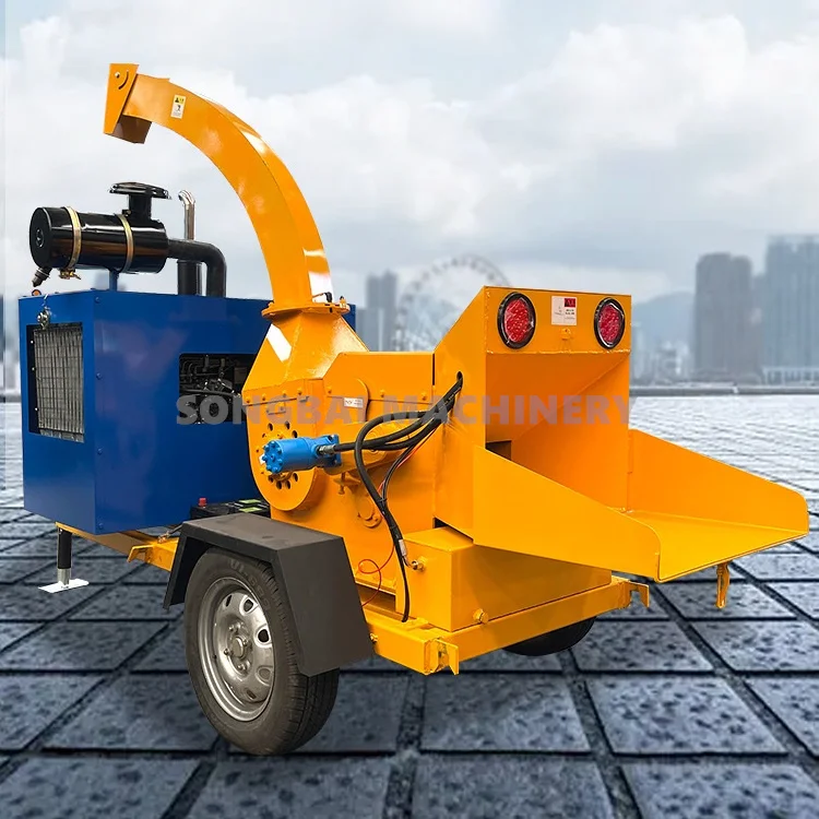 Forestry Mobile Diesel Engine Wood Chipper Shredder Wood Waste Wood Branch Chipper Shredder Machine Tree Branch Chipper Shredder