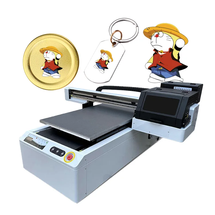 Hot sale 6090 UV flatbed printer A1 digital inkjet flatbed UV printer dual XP600 printheads glass bottle printing machine