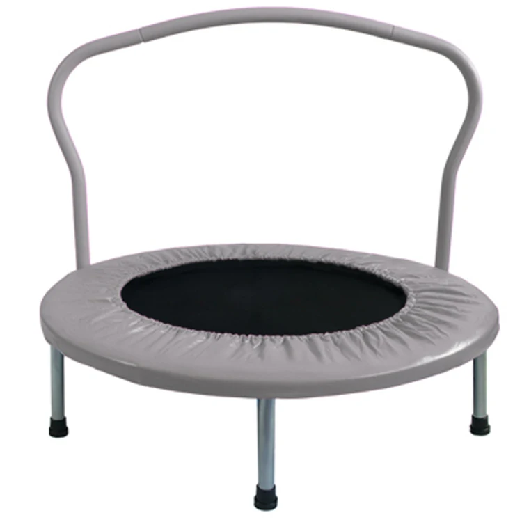 Mini 36 Inch 4-Folding Indoor Trampoline Children Fitness Hexagonal Trampoline With Handle Bar