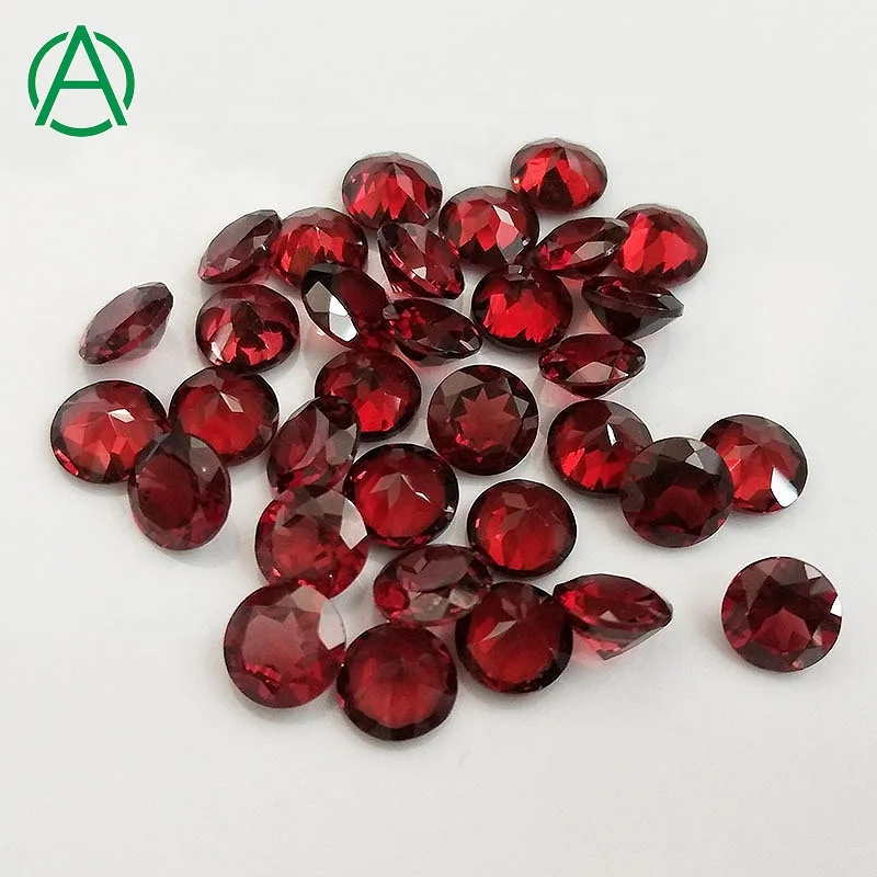 ArthurGem Wholesale High Quality Natural Red Garnet Brilliant Cut, Red Garnet Loose Gemstone for Jewelry Making