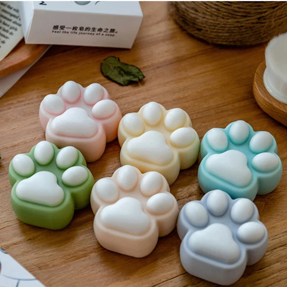 2022 Hot Sell Body Organictoilet Cleansing Handmade Nature Moisturizing Whitening  45G Cute Cat Claw For Kid Bath Soap