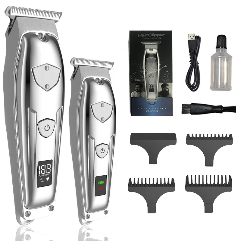 New Barber All-Metal Design High Quality LED Display Electric Hair Clipper from China Factory Directly