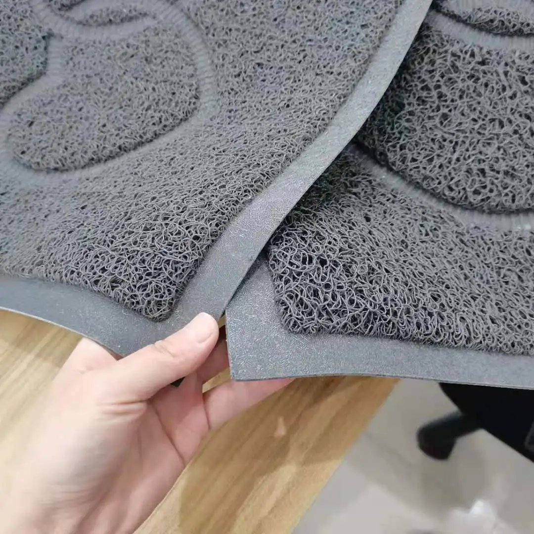 Custom Embossed Shape Door Mat Dust Trap Entrance Doormat Anti-slip Recycle PVC Coil  Door Mat