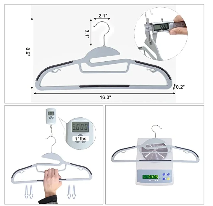 Premium Quality Plastic Suits Hangers Heavy Duty S-Shaped Opening Non-Slip Durable Thickness Space Saving, 360 Swivel Hook