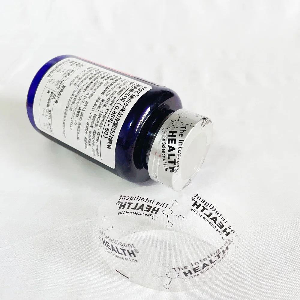 Printed Perforated Safety Shrink Wrap Seal Bands for Bottle Caps PVC Heat Shrink Band with Easy Tear Line