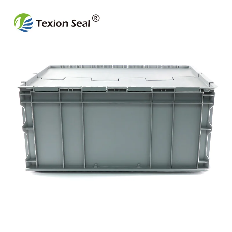 TX-TB008 Heavy duty large warehouse storage stackable plastic container stack and nest tote with lid