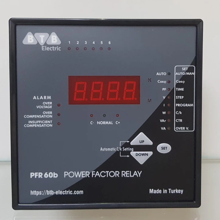 Power Factor Controller 6 Steps 96X96 Made In Turkey