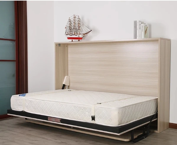 Murphy bed household small apartment one meter two retractable folding bed single bedroom hidden bed with wardrobe integrated