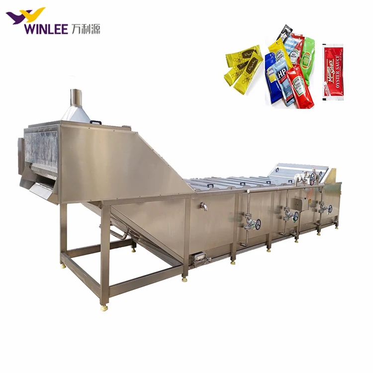 Water bathing sachet pasteurization machine tomato ketchup sauce paste sterilizing machinery