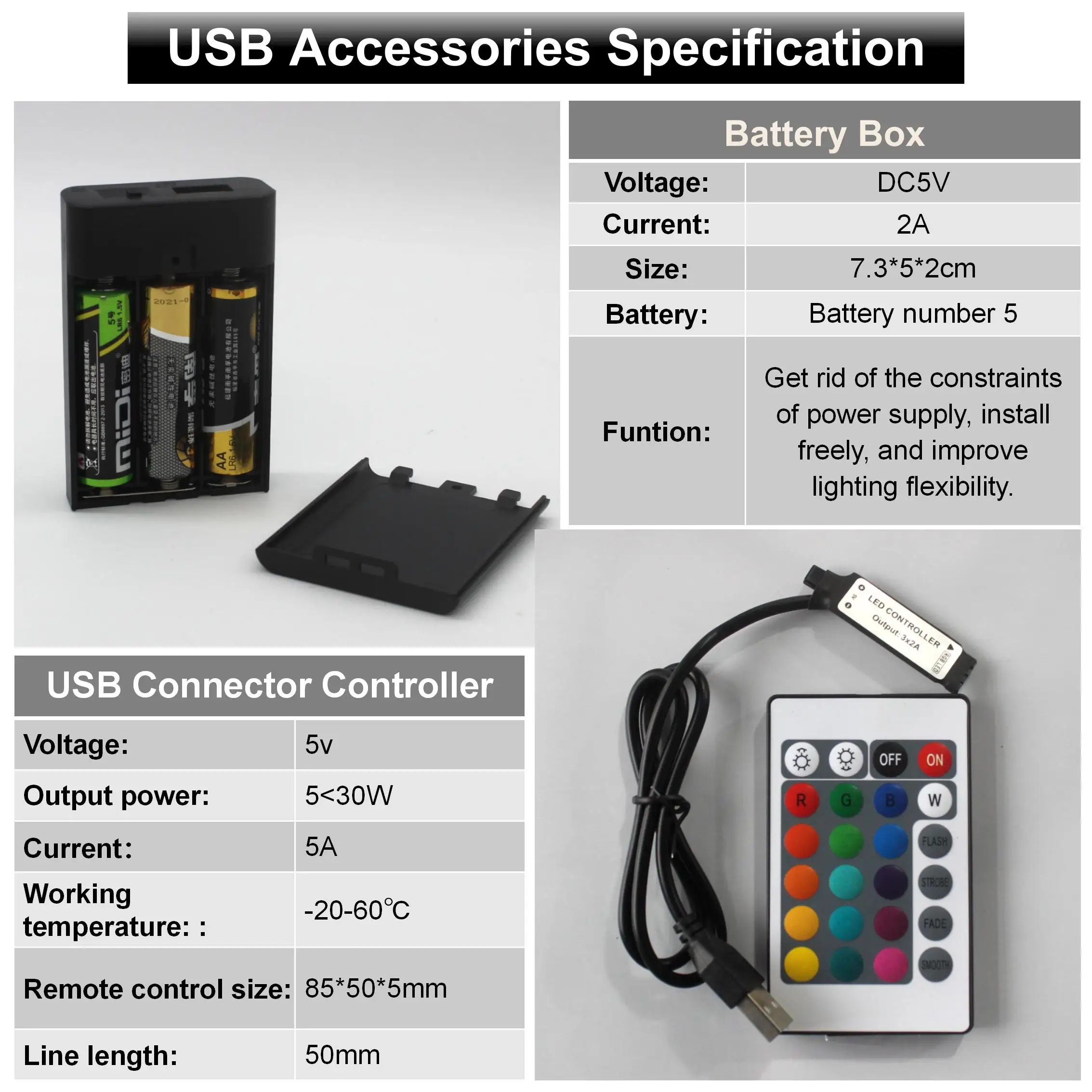 Лидер продаж RGB 576Led COB светодиодные полосы света с USB AA батарея дистанционного управления