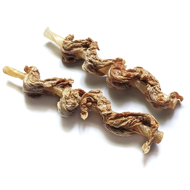 Wholesale Healthy Dog cat Treats and food Remove bad breath Duck and beef tendon skewers Pet Snacks
