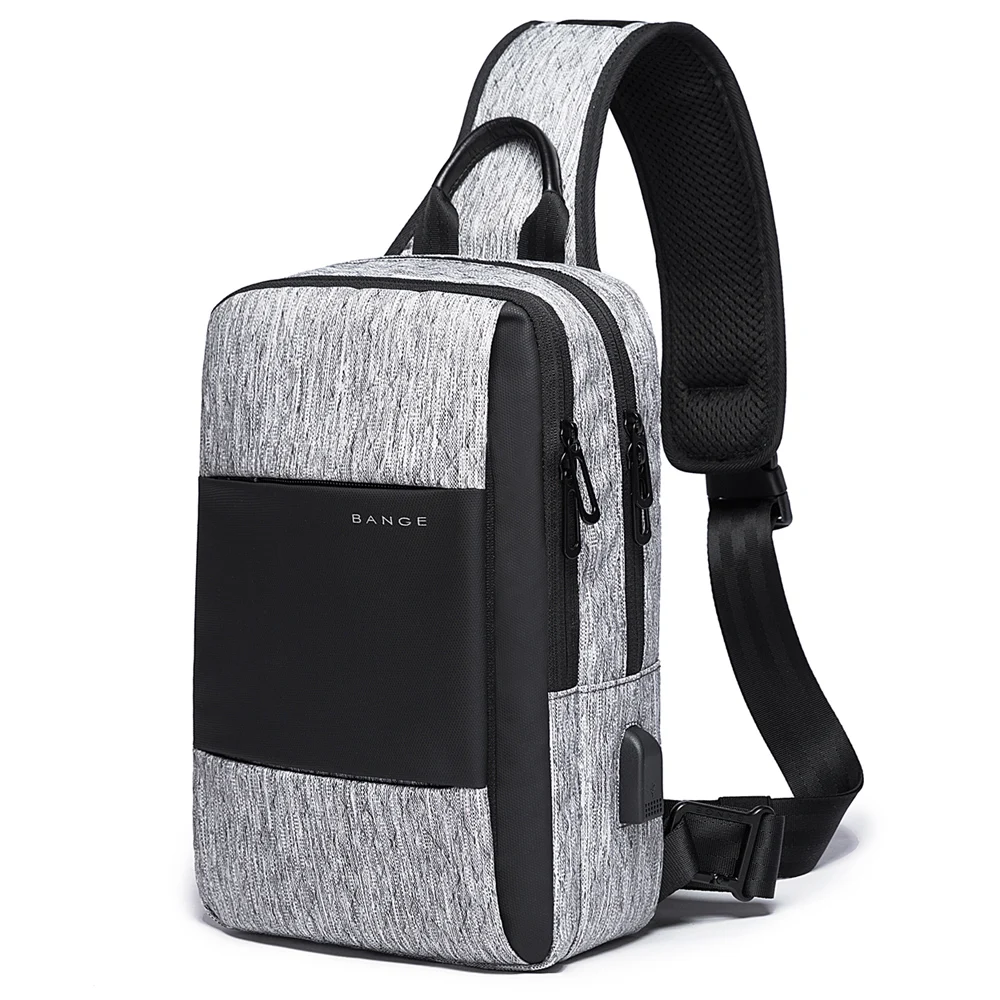 2020 factory new wholesale boy chest cheap black polyester men sling chest bags crossbody shoulder mini small mens sling bag