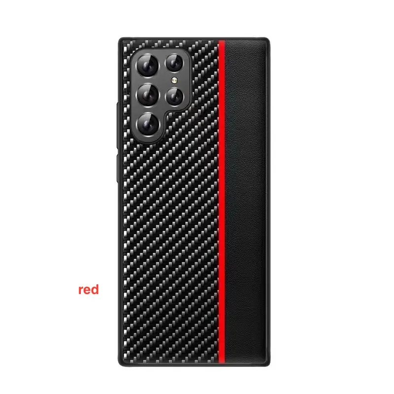 Hot Selling Carbon Fiber Leather Soft Tpu Mobile Cover Cases For Samsung S23 S22 Phone Case
