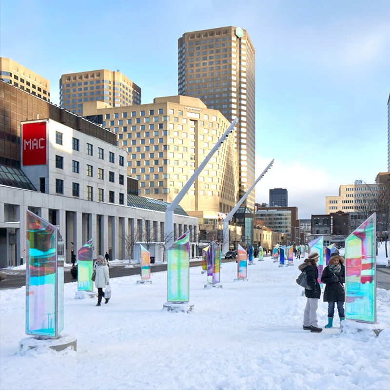 Panoramic Colorful Laser Prism Lighting Outdoor Square Attractions Motif Lights