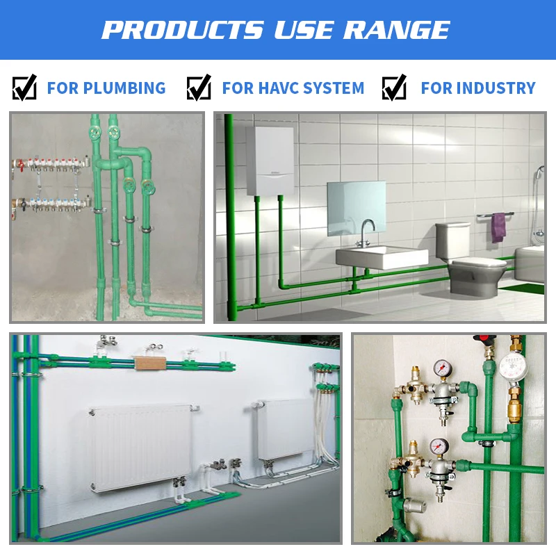 wholesale water pipe ppr plastic plumbing fittings ppr elbow tee coupling pipe connector pipe fittings