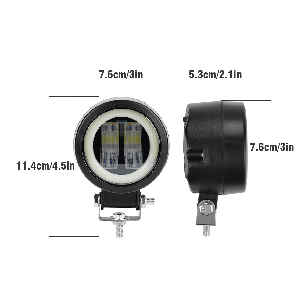 OKEEN 20W Angel Eye LED Truck Work light for ATV 4X4 Car SUV 12V-24V Driving Headlight Offroad Light Bar