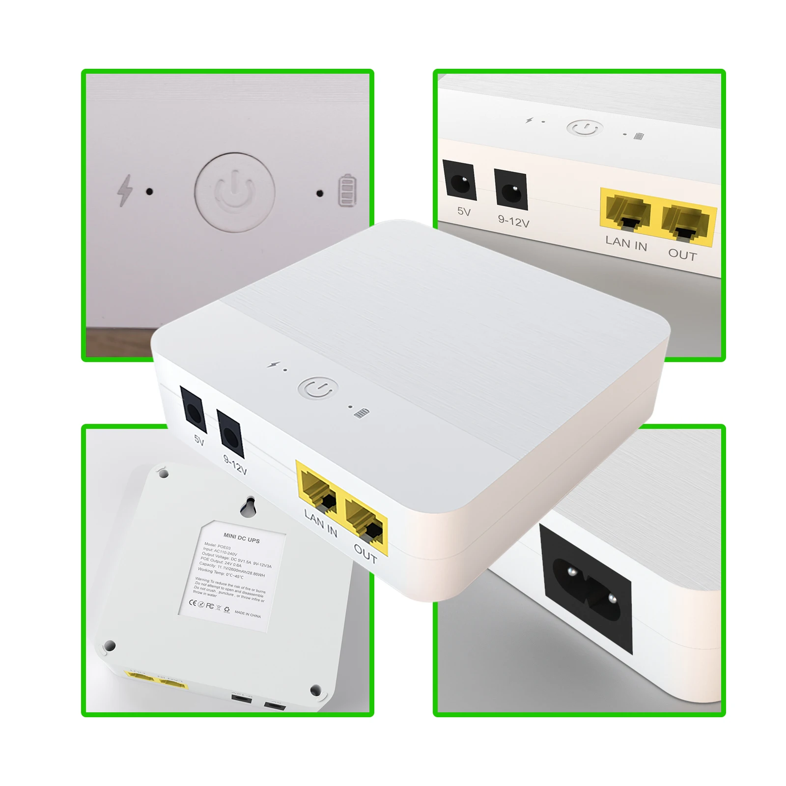 WGP Mini DC Ups Poe Multiple Output POE Mini ups DC 9v 12v POE 24v Mini ups backup battery for wifi router