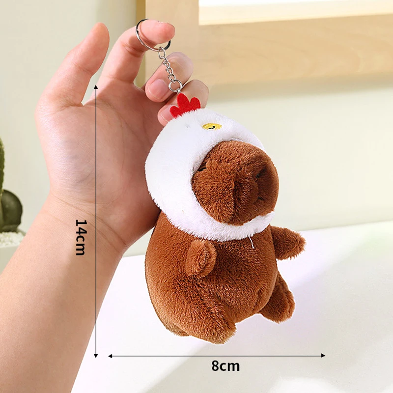 Hot selling capibala doll cute pufferfish capybara pendant keychain plush toy doll grab machine doll wholesale