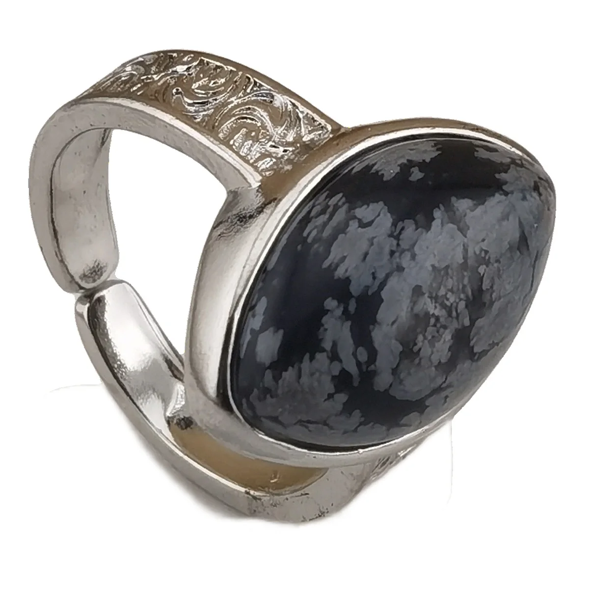 Trendy High Quality Snowflake Gemstone Rings for Women Silver Plated Horse Eye Shape Adjustable Female Rings Jewelry
