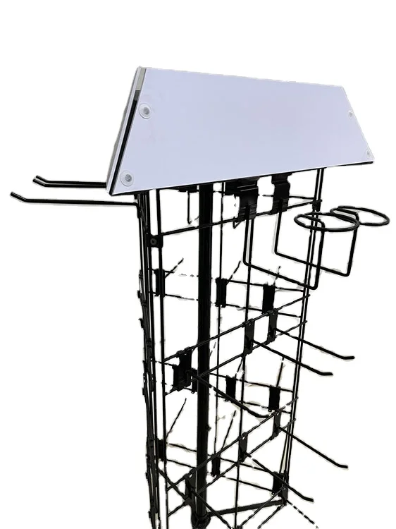 custom rotating flip flops display stand for Outdoor retail/flooring wire hook hanging product flip flops display rack