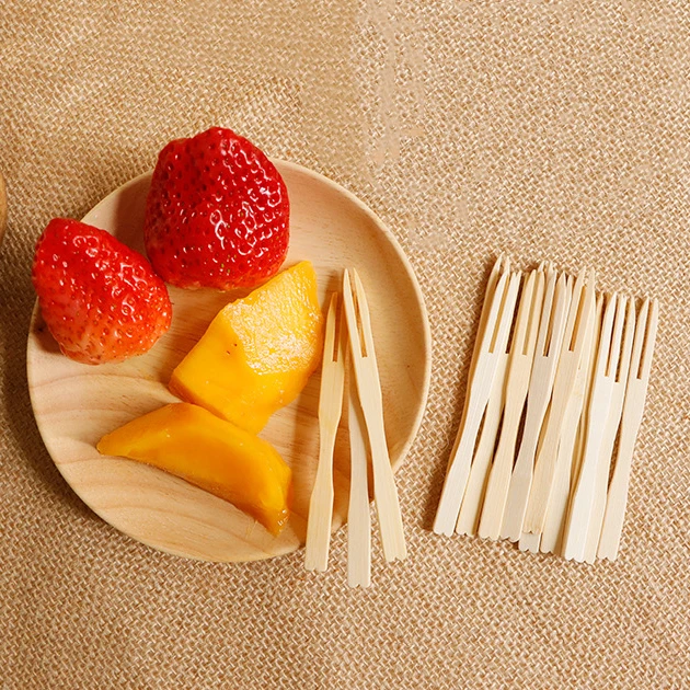 Fruit Fork Top Quality Mini Bamboo Fork Food Grade 0.7*10cm Fruit Snacks Fork Use
