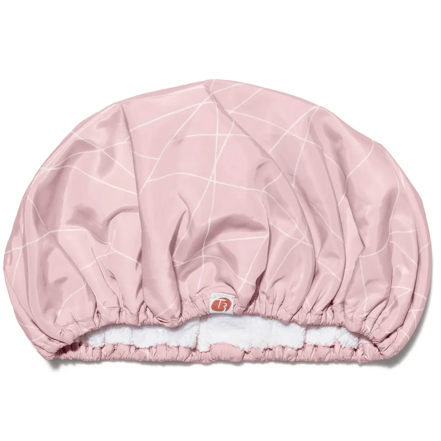 Custom Waterproof Terry Cloth Shower Cap Double Layer Shower Caps With Terri Cloth