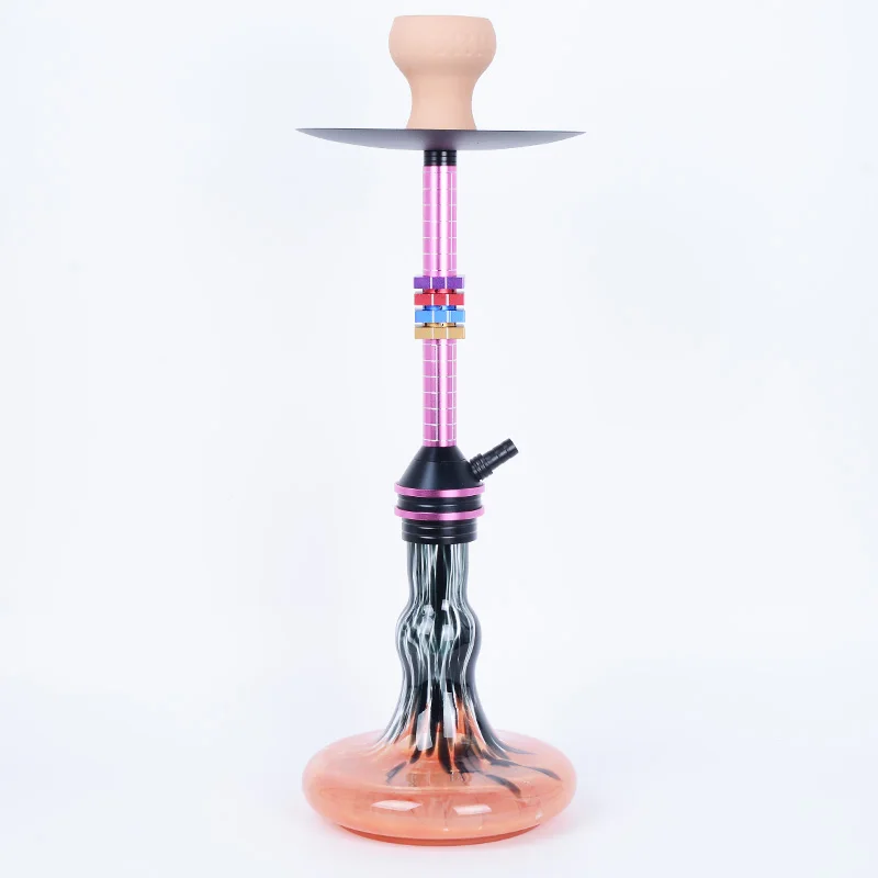 Newest Design Wholesale Colorful Aluminum Hookah Shisha Set Russian Style Hookah Soft Smoke Shisha